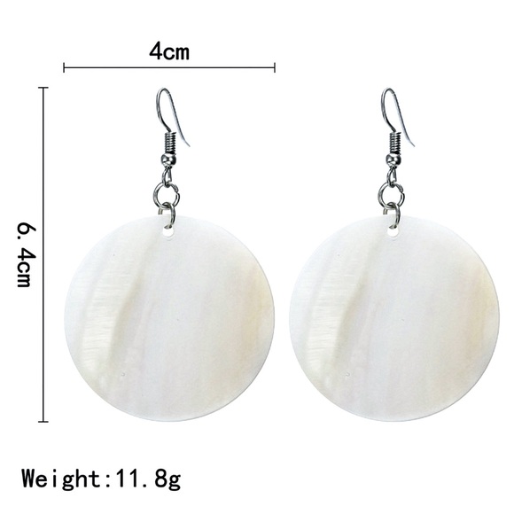2/$20!  Shell Disc Drop Earrings - Picture 6 of 8